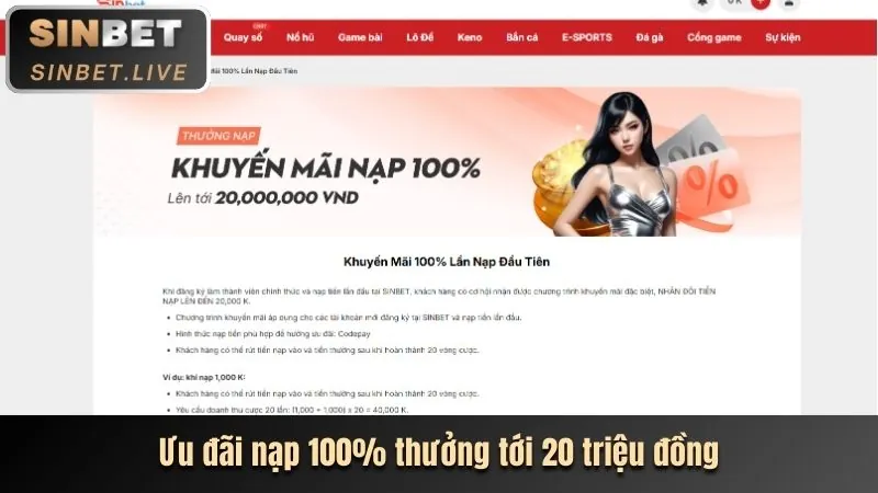 Ưu đãi chào mừng người dùng mới M888